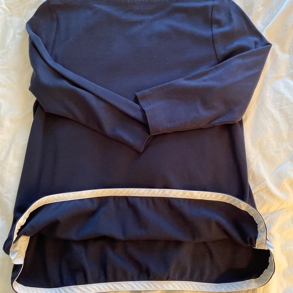 Classic navy Talbots Tshirt. Size petite small. All cotton. Boatneck style. - Picture 11 of 14